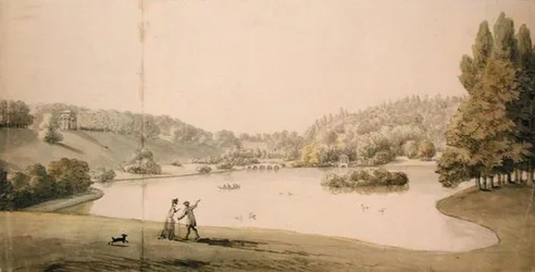 Stourhead, ca 1780 (akvarell och penna på papper)