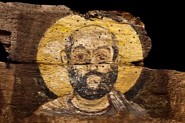 Porträtt av en koptisk munk / Baouît-klostret (Egypten) (terrakotta)