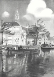 Speglingar i stadens kanal