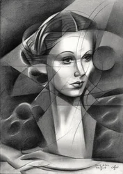 Elegant geometriskt porträtt