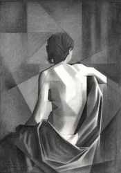 Geometrisk draperad figur