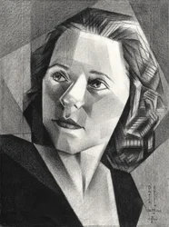 Geometriskt kvinnoporträtt