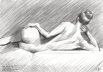 Liggande nakenstudie