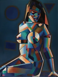 Livfull kubistisk figur