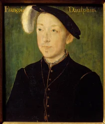 Porträtt av Karl av Frankrike, hertig av Orleans (1522-1545) (kanske Francois I:s 3:e son) Trämålning av Corneille De Lyon (Corneille de Haag) (1500/1510-1574) 1500-talet sön. 0,16x0,13 m Bayonne, Musee Bonnat