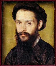 Porträtt av Clement des Marets dit Marot (1496-1544) fransk poet. Målning av Corneille De Lyon (Corneille de Haag) (1500/1510-1574) Sön. 0,12 x 0,10 m. 1500-talet. Paris, Louvren