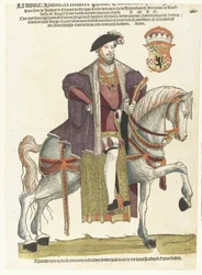 Porträtt av hertig William av Cleves, Gulik och Berg, greve av Mark, Lord of Ravenstein till häst