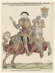 Porträtt av kung Henrik II av Frankrike till häst, 1542-1543