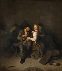 Ungt par i en krog