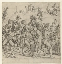 Bacchus triumf, mittplatta
