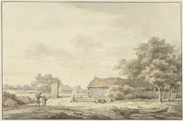 Landskap med gårdar