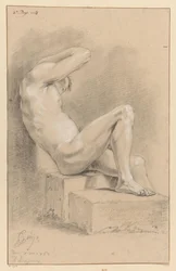 Sittande man naken, sidovy (3:e pris 1767)