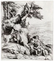 Landskap med St Hieronymus, 1500-talet, 1937