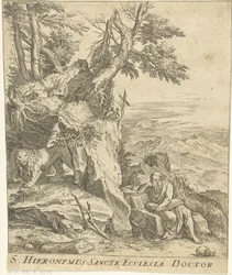 Landskap med läsning Hieronymus