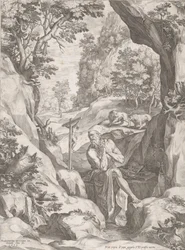 St Jerome Penitent i vildmarken, 1573.