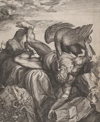 Tityus straffad i helvetet, 1566.