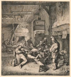 Violinist som sitter i värdshuset