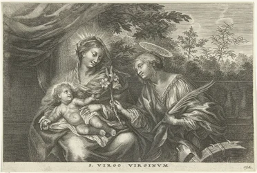 Maria och barnet och den heliga Katarina av Alexandria S. Virgo Virginvm (titel på objekt)