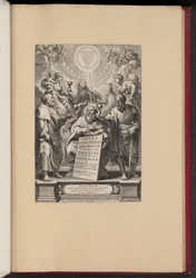 Titelsida för Balthasar Cordiers "Verk av St. Dionysius Areopagiten, I"
