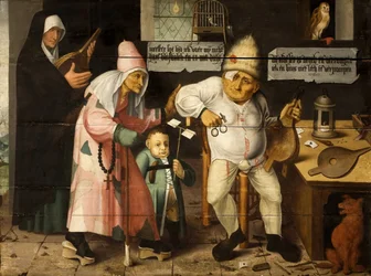 Bälgmender Efter Hieronymus Bosch, ca. 1550.