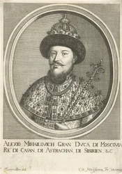 Porträtt av tsaren Alexis I Mikhailovich av Ryssland 1629-1676, 1670