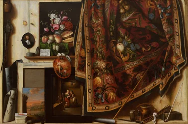 Trompe loeil. Ett skåp i konstnärsstudion, 1671