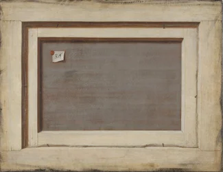 Trompe loeil. Baksidan av en inramad målning, 1668-1672