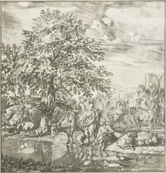 Herde och herdinna med flock vid en flod Tryckt verk (serietitel)