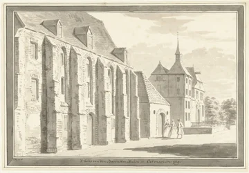 Utsikt över kyrkan och huset i Ootmarsum
