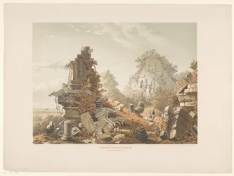 Ruin av Tjandi Lora Djongrang Ruinerna av Tjandi-Lora Djongrang. Residence Jocjakkerta (titel på objekt)