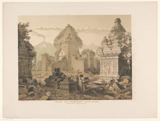 Ruinerna av Tjandi Sewoe Ruinerna av Prambanan. Tjandi Sewoe. Residence Surakarta (titel på objektet)