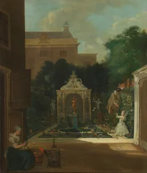 En Amsterdams kanalhusträdgård En stadsträdgård i Amsterdam