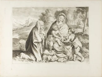 Den heliga familjen med Johannes döparen och Elisabet, från kabinett Reynst