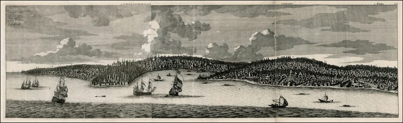 1698 års vy över Konstantinopel och Pera av Cornelis De Bruyn