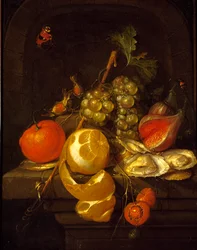 Stilleben med frukt och ostron, mitten av 1650-talet