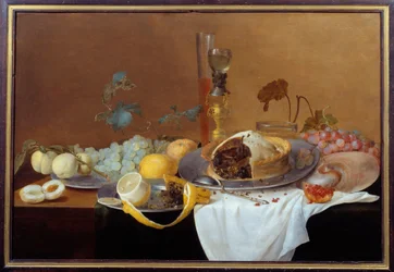 Stilleben med Pate-målning av Cornelis de Heem (1631-1695) 1600-talets Nantes, Musee des Beaux Arts