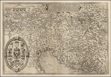 1593 års karta över Donau av Cornelis de Jode