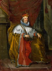 Porträtt av Luca Giustiniani (1586-1651) Doge of Genes mellan 1644 och 1646 Målning av Cornelis De Wael (1592-1667) 1644-1649 Sön. 40x30 cm Privat samling