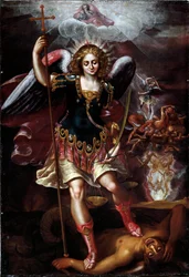 Ärkeängeln Sankt Mikael (olja på trä