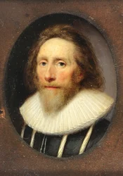 En herre i svart sprättad tröja, 1639