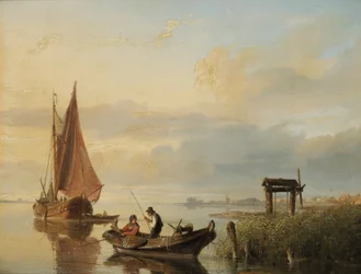 Fiskefartyg vid solnedgången