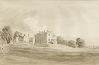 Patshull House: sepiatvättteckning, augusti 1820