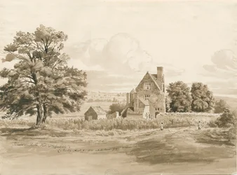 Tettenhall - Perton Hall: ritning i sepiafärg, 9 augusti 1820 (ritning)