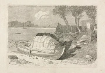 Två strandade fiskebåtar, 1809.