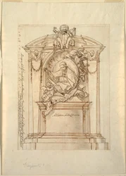 Ritning, Förslag till monument, ca 1750