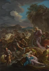 Moses slår klippan, 1744
