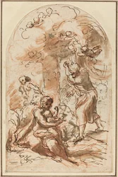 Studie för "Madonna della Scodella" [recto]
