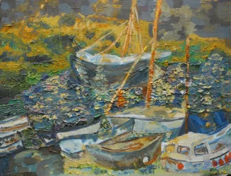 Mushålshamn, rastande båtar