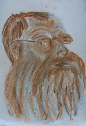 skäggig man