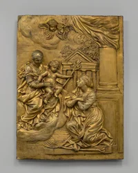 Jungfrun och barnet visar sig för Saint Martina, ca. 1650.